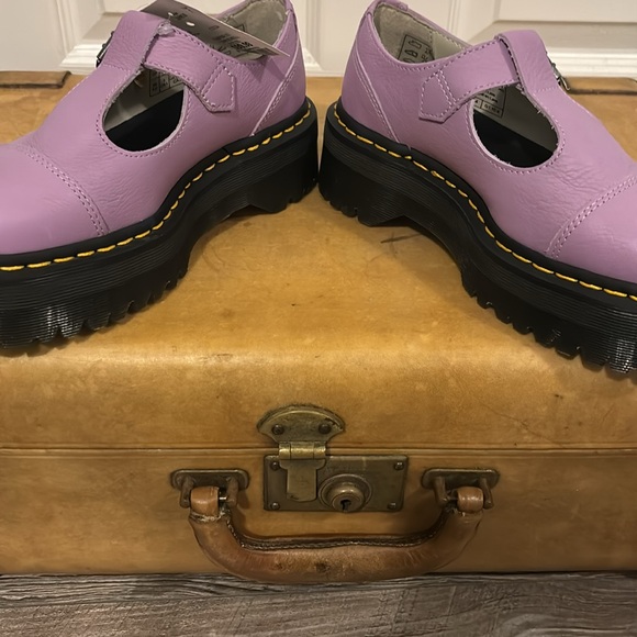DR. MARTENS Leather Lilac Platform Mary Jane’s NWT US 5 - Picture 8 of 9